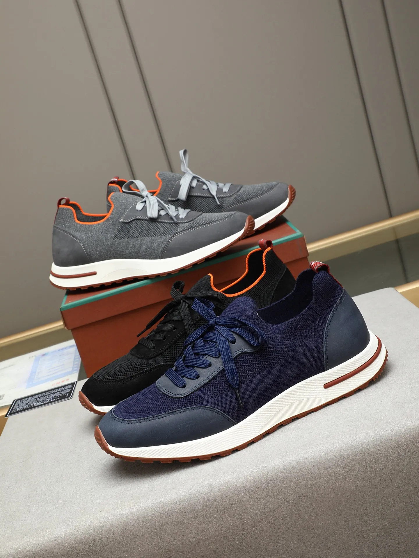 Men's shoes 💰420 LP new product on sale Loro Piana knitted sneakers | Made of Wish wool blended fabric | The upper is made of unique knitted fabrics
